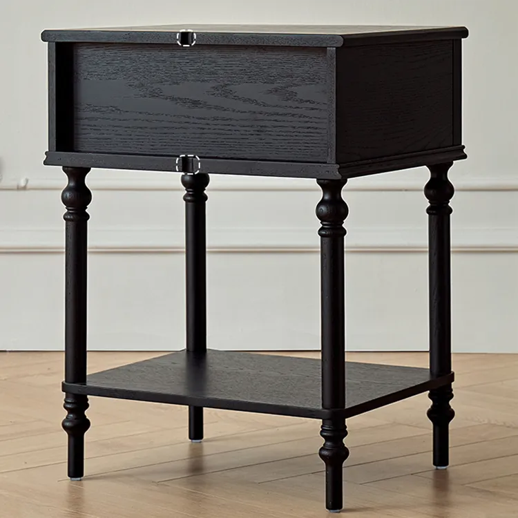 レッドオークの上質ナイトテーブル|高級感漂うおしゃれな収納家具 hggw-4176