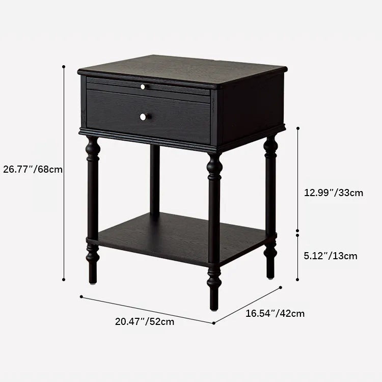 レッドオークの上質ナイトテーブル|高級感漂うおしゃれな収納家具 hggw-4176