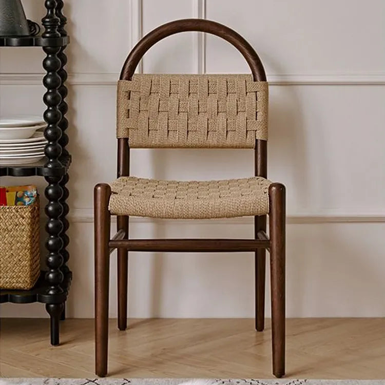 高級レッドオーク&本革チェア | モダンデザインで快適な座り心地 hggw-4178