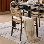 高級レッドオーク&本革チェア | モダンデザインで快適な座り心地 hggw-4178