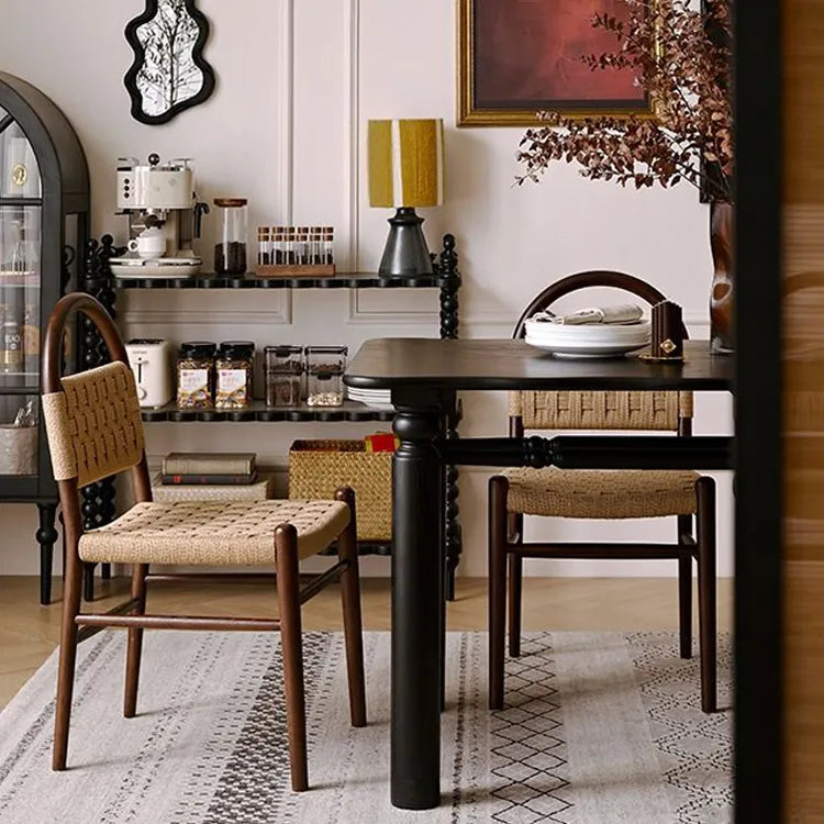 高級レッドオーク&本革チェア | モダンデザインで快適な座り心地 hggw-4178