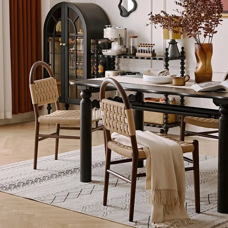 高級レッドオーク&本革チェア | モダンデザインで快適な座り心地 hggw-4178