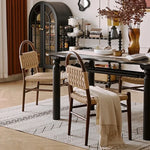 高級レッドオーク&本革チェア | モダンデザインで快適な座り心地 hggw-4178