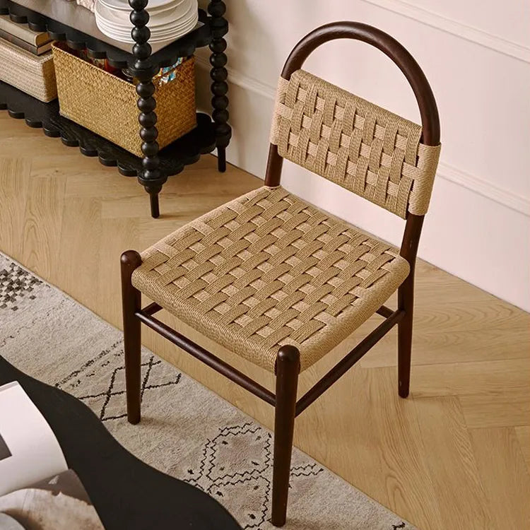 高級レッドオーク&本革チェア | モダンデザインで快適な座り心地 hggw-4178