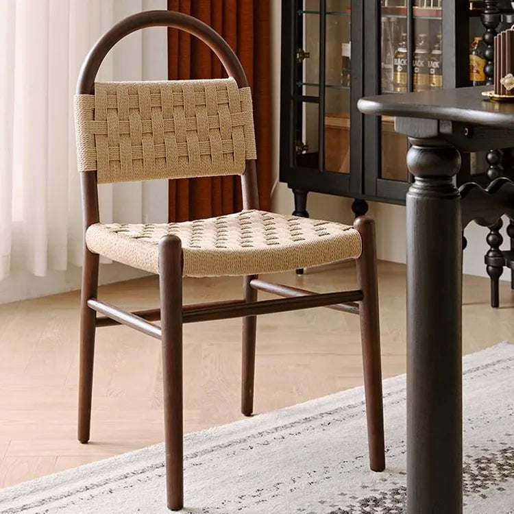 高級レッドオーク&本革チェア | モダンデザインで快適な座り心地 hggw-4178