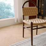 高級レッドオーク&本革チェア | モダンデザインで快適な座り心地 hggw-4178