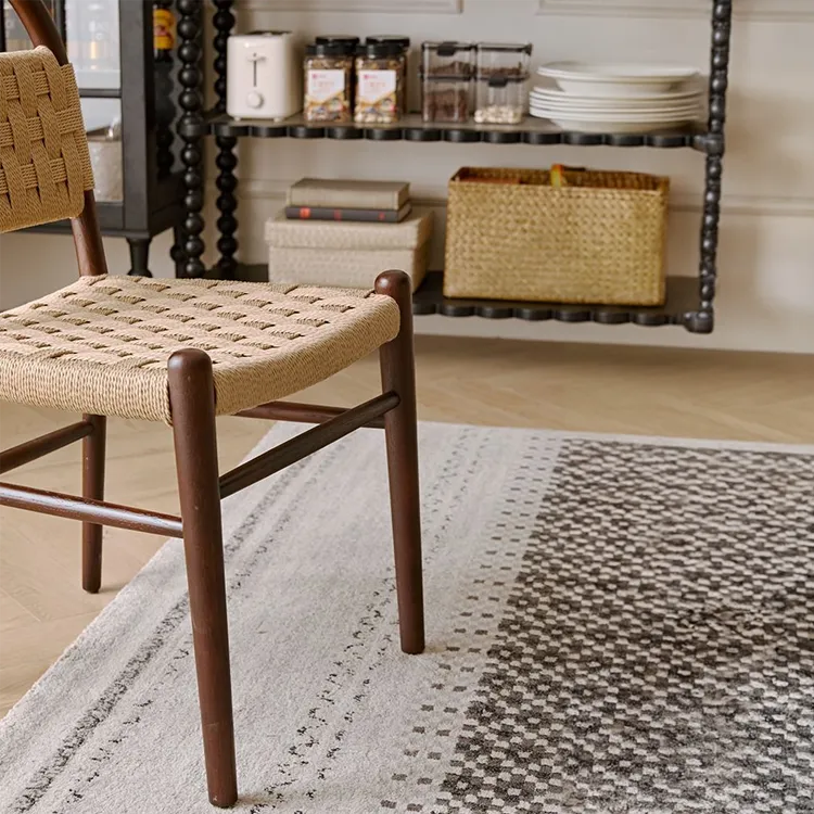 高級レッドオーク&本革チェア | モダンデザインで快適な座り心地 hggw-4178