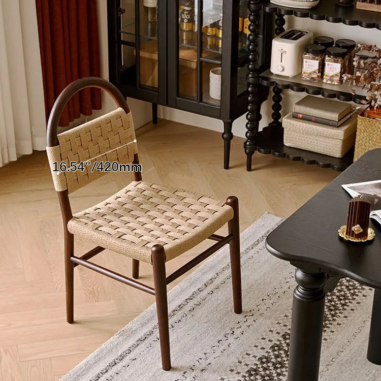 高級レッドオーク&本革チェア | モダンデザインで快適な座り心地 hggw-4178