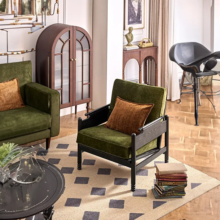 アンティーク風レッドオークキャビネット|ガラス&銅製アクセントの多層板収納 hggw-4186