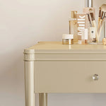 パインと銅の高級ガラス化粧台セット - 極上のエレガンスをあなたに hgl-4332