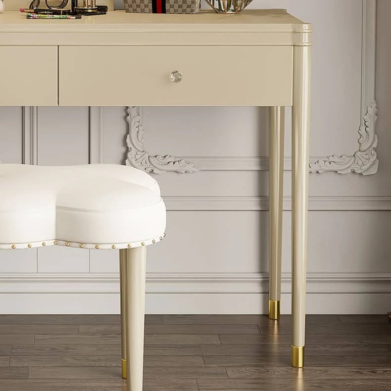 パインと銅の高級ガラス化粧台セット - 極上のエレガンスをあなたに hgl-4332