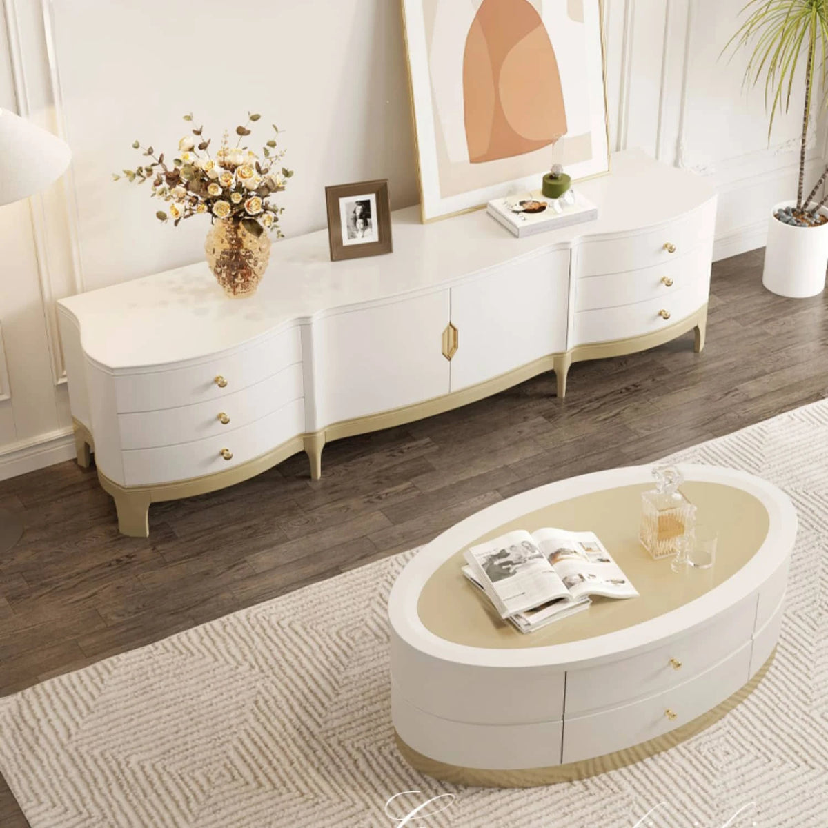 モダンなパイン材とガラスのティーテーブル - リビングルームにぴったりのスタイリッシュで機能的なセンターピース hgl-4334