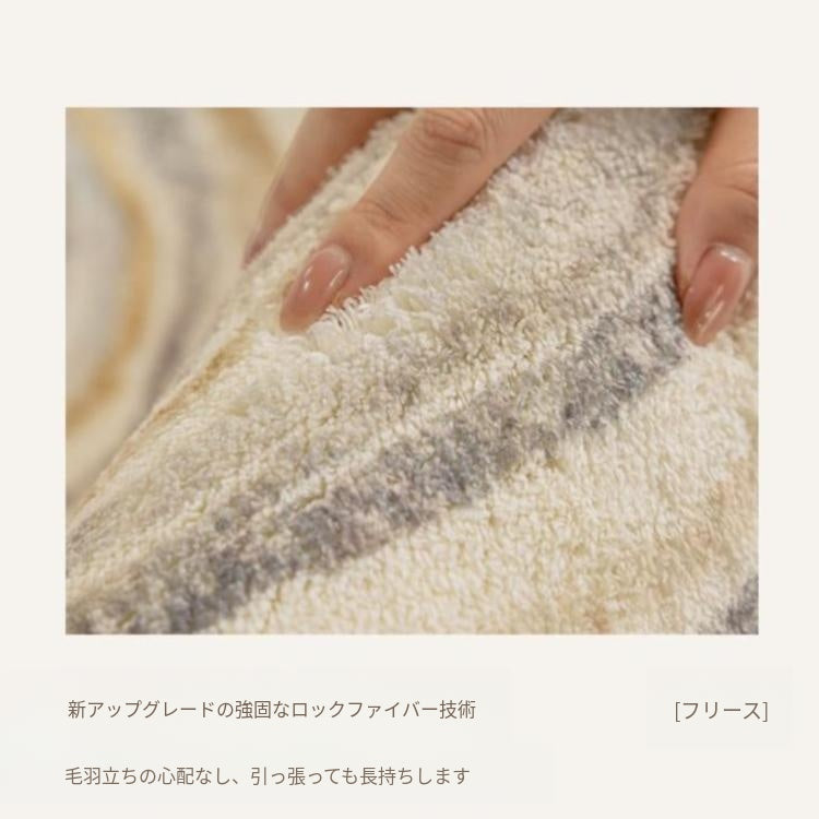 キュートクリーム風 フラワー型 変形ラグ ラグマット フェイクカシミヤ調 カーペット リビング 寝室 厚手 秋冬ラグ おしゃれ hh-05