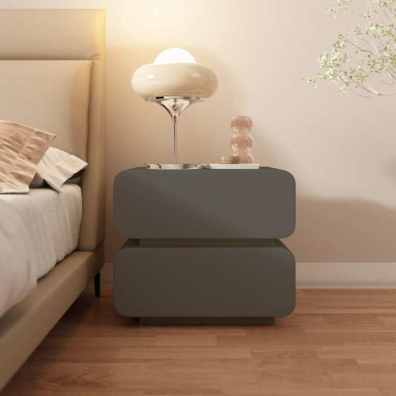 ナイトテーブル パイン材 & 合皮製 シンプルモダンデザイン おしゃれなベッドサイド収納家具 hjd-3143