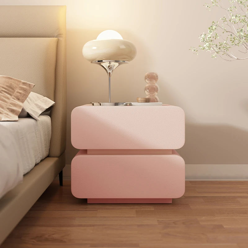 ナイトテーブル パイン材 & 合皮製 シンプルモダンデザイン おしゃれなベッドサイド収納家具 hjd-3143