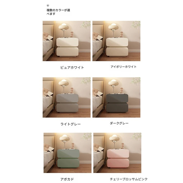 ナイトテーブル パイン材 & 合皮製 シンプルモダンデザイン おしゃれなベッドサイド収納家具 hjd-3143