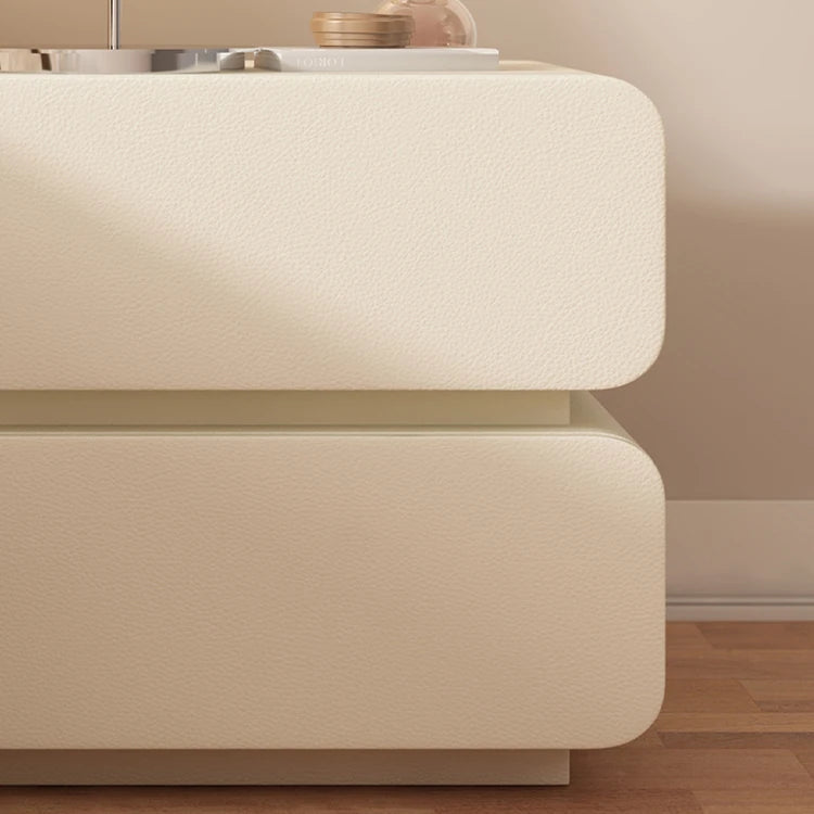 ナイトテーブル パイン材 & 合皮製 シンプルモダンデザイン おしゃれなベッドサイド収納家具 hjd-3143