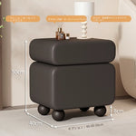 スタイリッシュなパイン材と合皮のナイトテーブル - モダンインテリアに最適な収納付き! hjd-3148