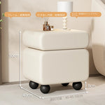 スタイリッシュなパイン材と合皮のナイトテーブル - モダンインテリアに最適な収納付き! hjd-3148