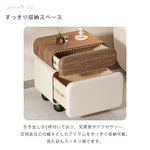 スタイリッシュなパイン材と合皮のナイトテーブル - モダンインテリアに最適な収納付き hjd-3148