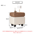 スタイリッシュなパイン材と合皮のナイトテーブル - モダンインテリアに最適な収納付き hjd-3148