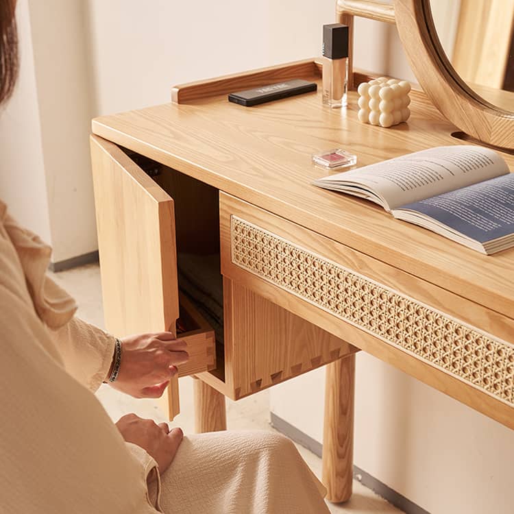 アッシュ材&牛腱ロープ使用の高級スツール - 美しさと耐久性を兼ね備えたデザイン家具 hjhms-1040