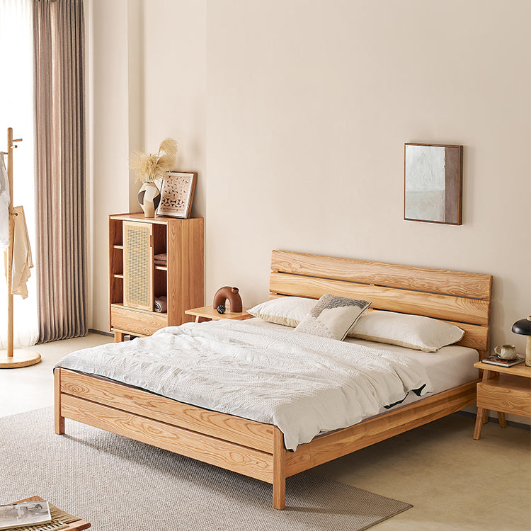 【極上の快適さ】アッシュ材&パイン材使用のおしゃれなベッド hjhms-1563