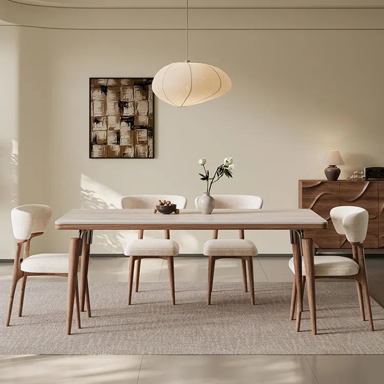 テーブル ベージュ セラミック アッシュ材 多層板 ステンレス hjj-3644