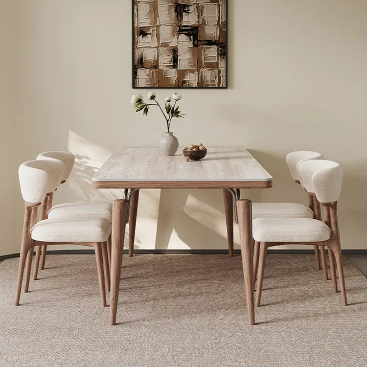 テーブル ベージュ セラミック アッシュ材 多層板 ステンレス hjj-3644