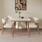 テーブル ベージュ セラミック アッシュ材 多層板 ステンレス hjj-3644