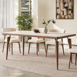 テーブル ベージュ セラミック アッシュ材 多層板 ステンレス hjj-3644