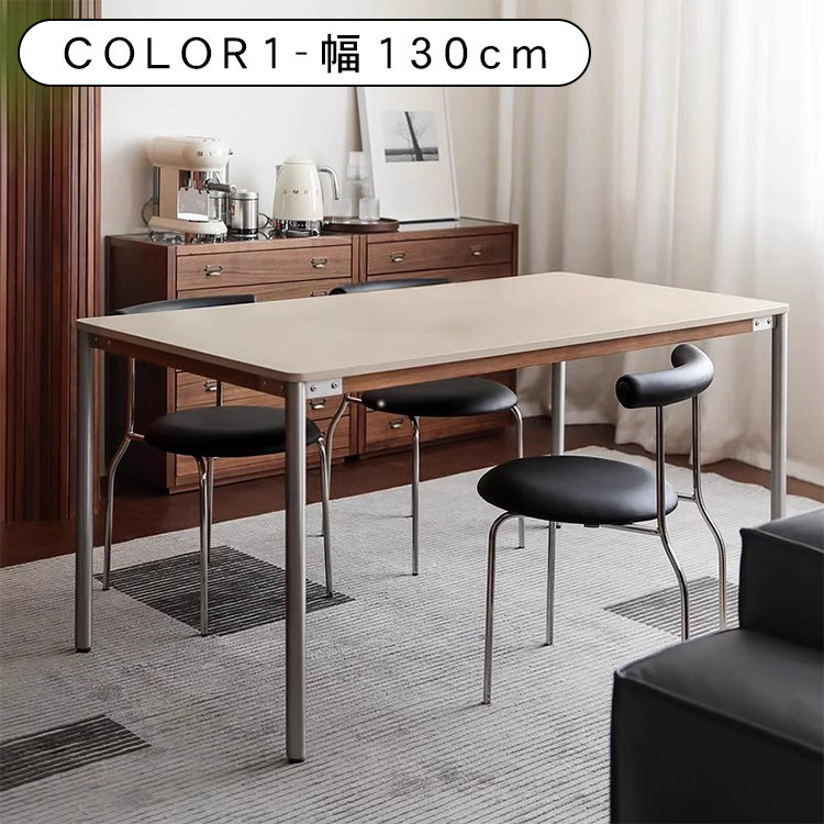 中古風セラミック天板ダイニングテーブル ホワイト 北欧 長方形 アイランドテーブル hjj-3656