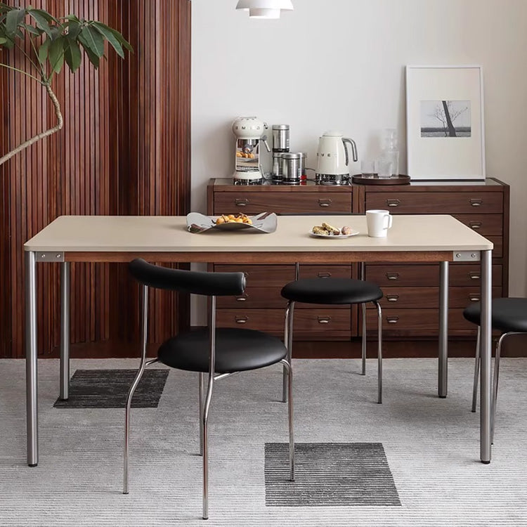 中古風セラミック天板ダイニングテーブル ホワイト 北欧 長方形 アイランドテーブル hjj-3656