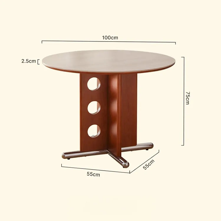 ラウンド セラミック天板 ダイニングテーブル 小型家庭用 ステンレス脚 北欧フレンチヴィンテージ風 無垢材 中古調 丸テーブル hjj-3659