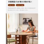 ラウンド セラミック天板 ダイニングテーブル 小型家庭用 ステンレス脚 北欧フレンチヴィンテージ風 無垢材 中古調 丸テーブル hjj-3659