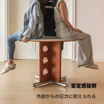 ラウンド セラミック天板 ダイニングテーブル 小型家庭用 ステンレス脚 北欧フレンチヴィンテージ風 無垢材 中古調 丸テーブル hjj-3659