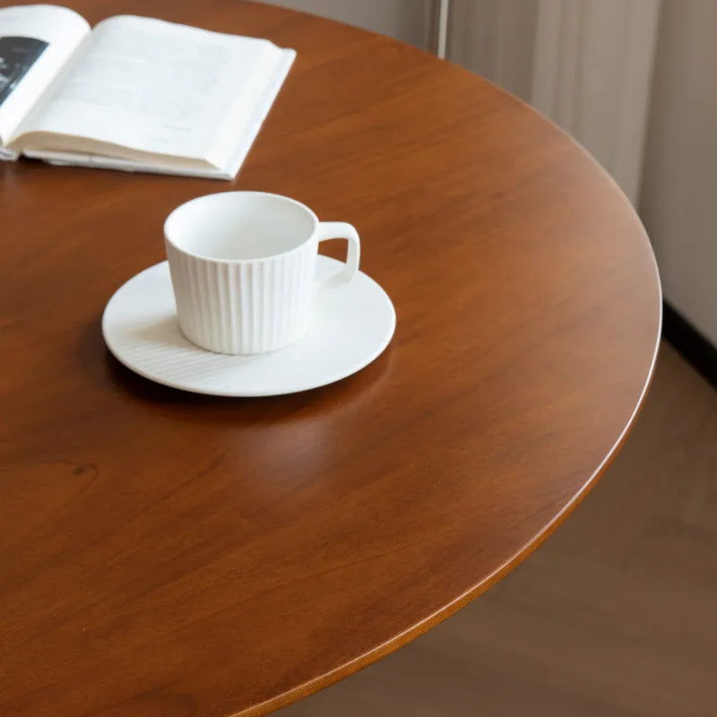 無垢材ラウンドダイニングテーブル ヴィンテージ 北欧風 ステンレス脚 hjj-3660