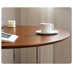 無垢材ラウンドダイニングテーブル ヴィンテージ 北欧風 ステンレス脚 hjj-3660