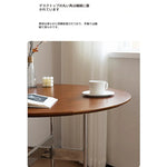 無垢材ラウンドダイニングテーブル ヴィンテージ 北欧風 ステンレス脚 hjj-3660