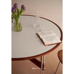 セラミック天板ラウンドテーブルヴィンテージ 無垢材 ステンレス脚 hjj-3662