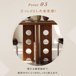 実木ダイニングテーブルガラス回転盤付きステンレス脚リンク構造イタリアンモダンスタイル hjj-3668