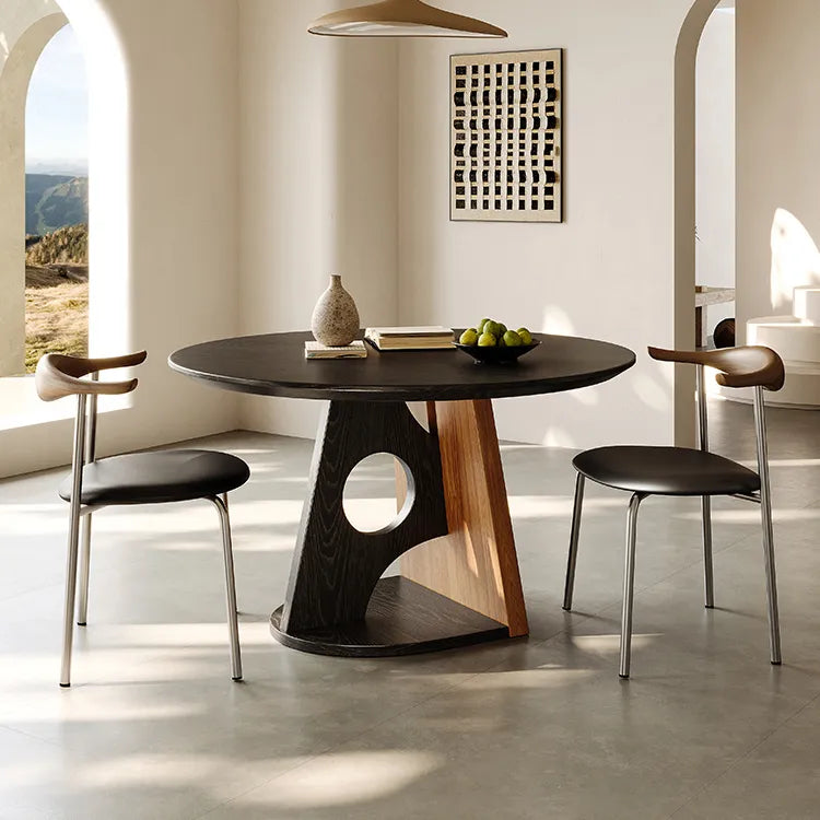 フレンチヴィンテージ風 円形ダイニングテーブル 天然木 中古風 小さめサイズ hjj-3669