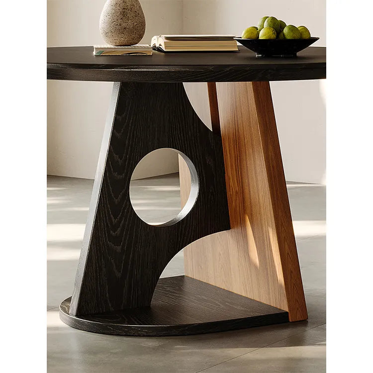 フレンチヴィンテージ風 円形ダイニングテーブル 天然木 中古風 小さめサイズ hjj-3669