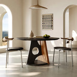 フレンチヴィンテージ風 円形ダイニングテーブル 天然木 中古風 小さめサイズ hjj-3669