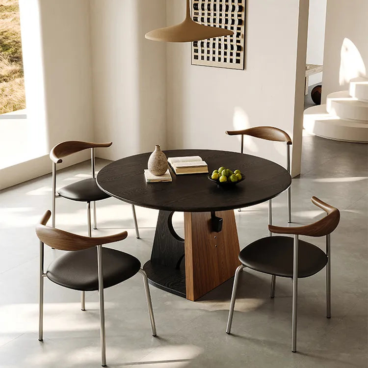 フレンチヴィンテージ風 円形ダイニングテーブル 天然木 中古風 小さめサイズ hjj-3669