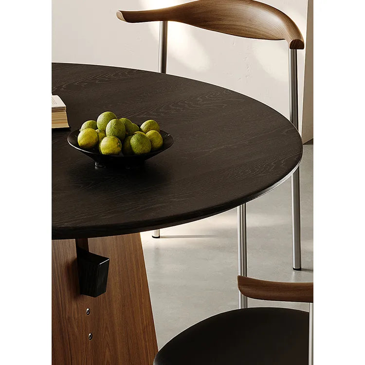 フレンチヴィンテージ風 円形ダイニングテーブル 天然木 中古風 小さめサイズ hjj-3669