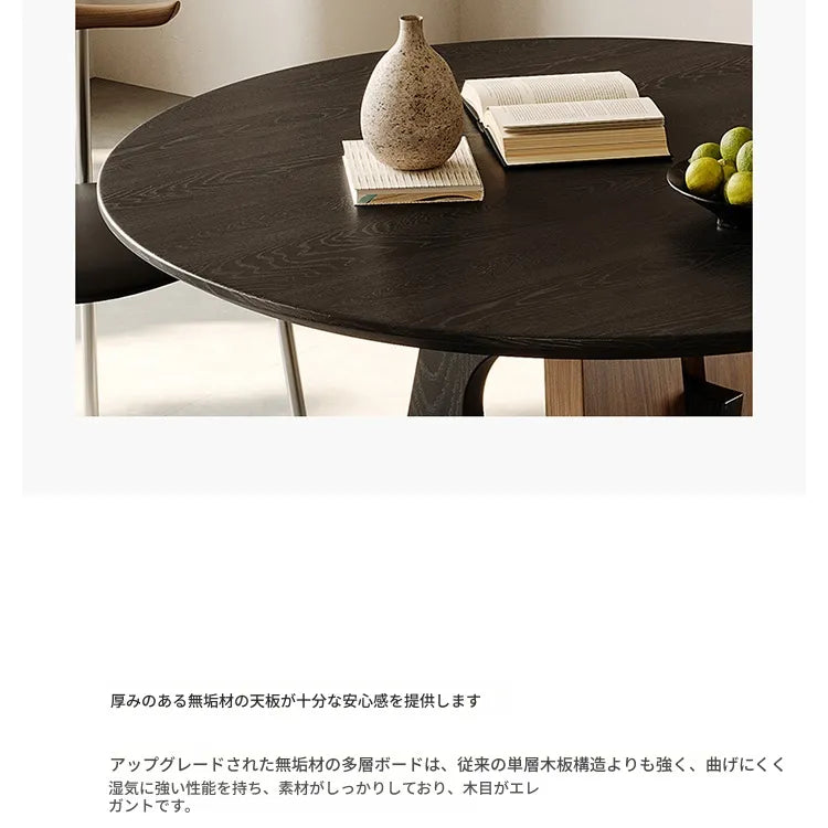 フレンチヴィンテージ風 円形ダイニングテーブル 天然木 中古風 小さめサイズ hjj-3669