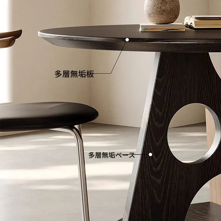 フレンチヴィンテージ風 円形ダイニングテーブル 天然木 中古風 小さめサイズ hjj-3669