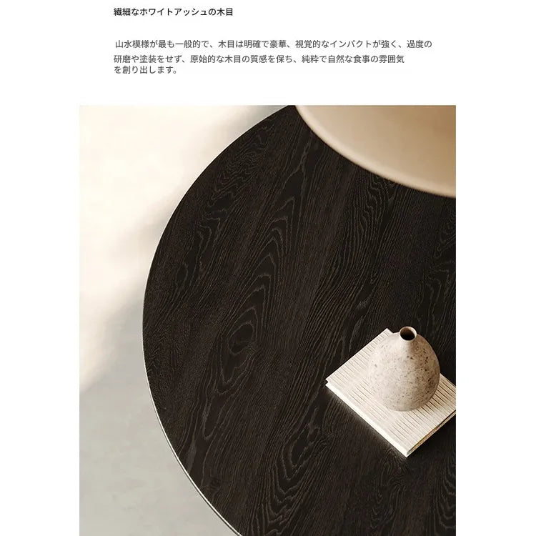 フレンチヴィンテージ風 円形ダイニングテーブル 天然木 中古風 小さめサイズ hjj-3669