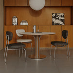 リングデザイン円形ヴィンテージ風セラミック天板ダイニングテーブル 中古調 小さめサイズ レトロモダン hjj-3670